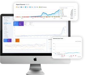 SEO performance analytics dashboard on computer screen